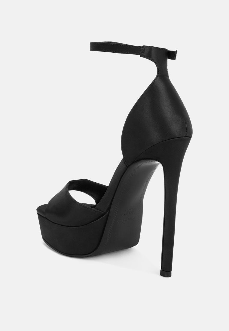 Satin High Platform Heel Sandals