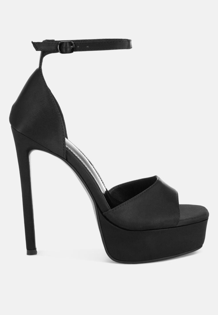 Satin High Platform Heel Sandals