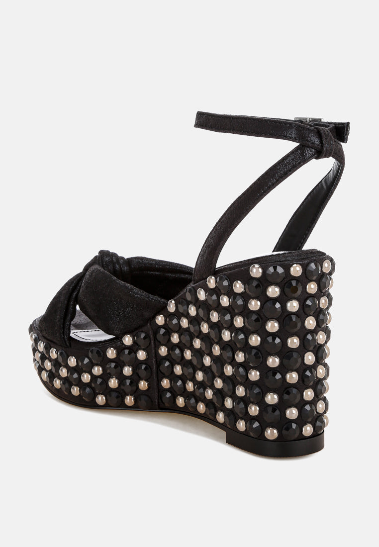 Moondot Embellished Wedge Heel Sandals