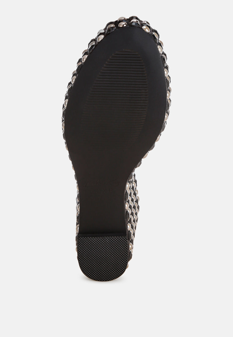 Moondot Embellished Wedge Heel Sandals