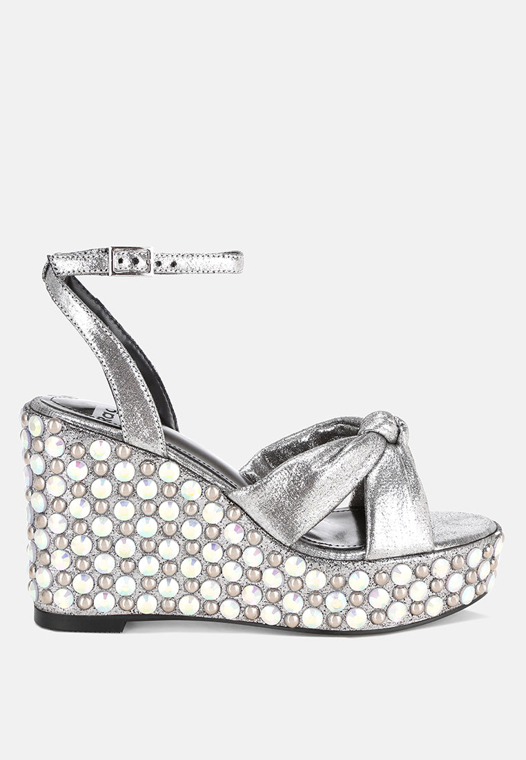 Moondot Embellished Wedge Heel Sandals