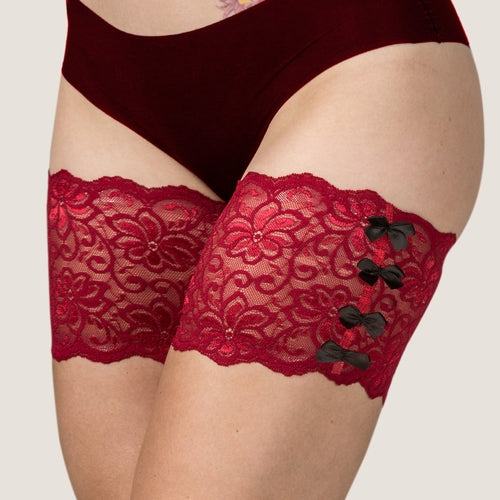 Red Anti-Chafing Thigh Bands | Lace