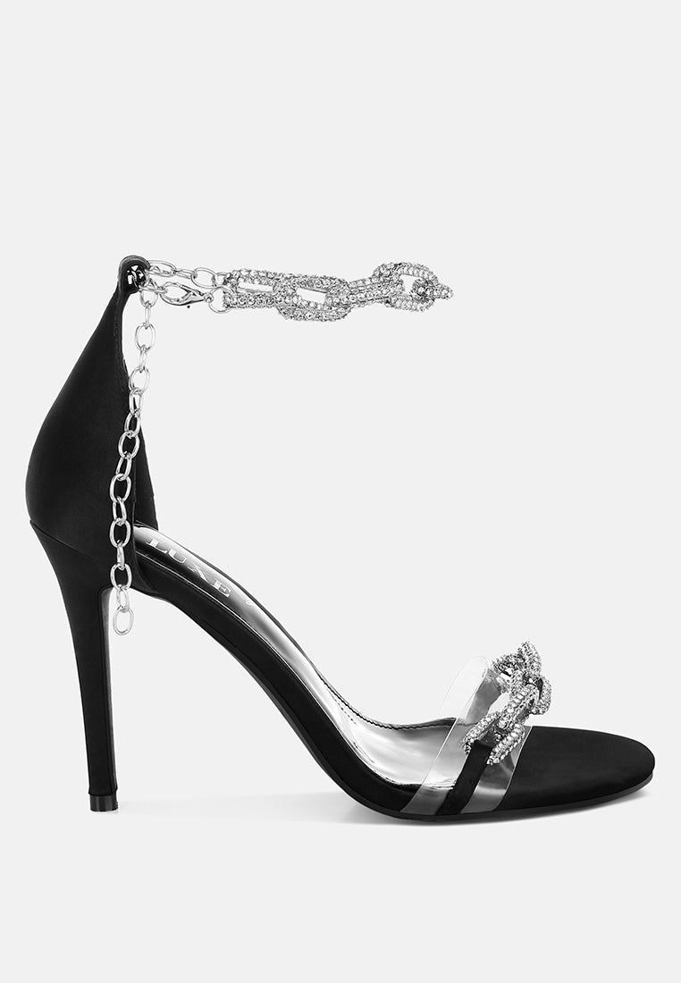 Rhinestones Chain Stiletto Sandals