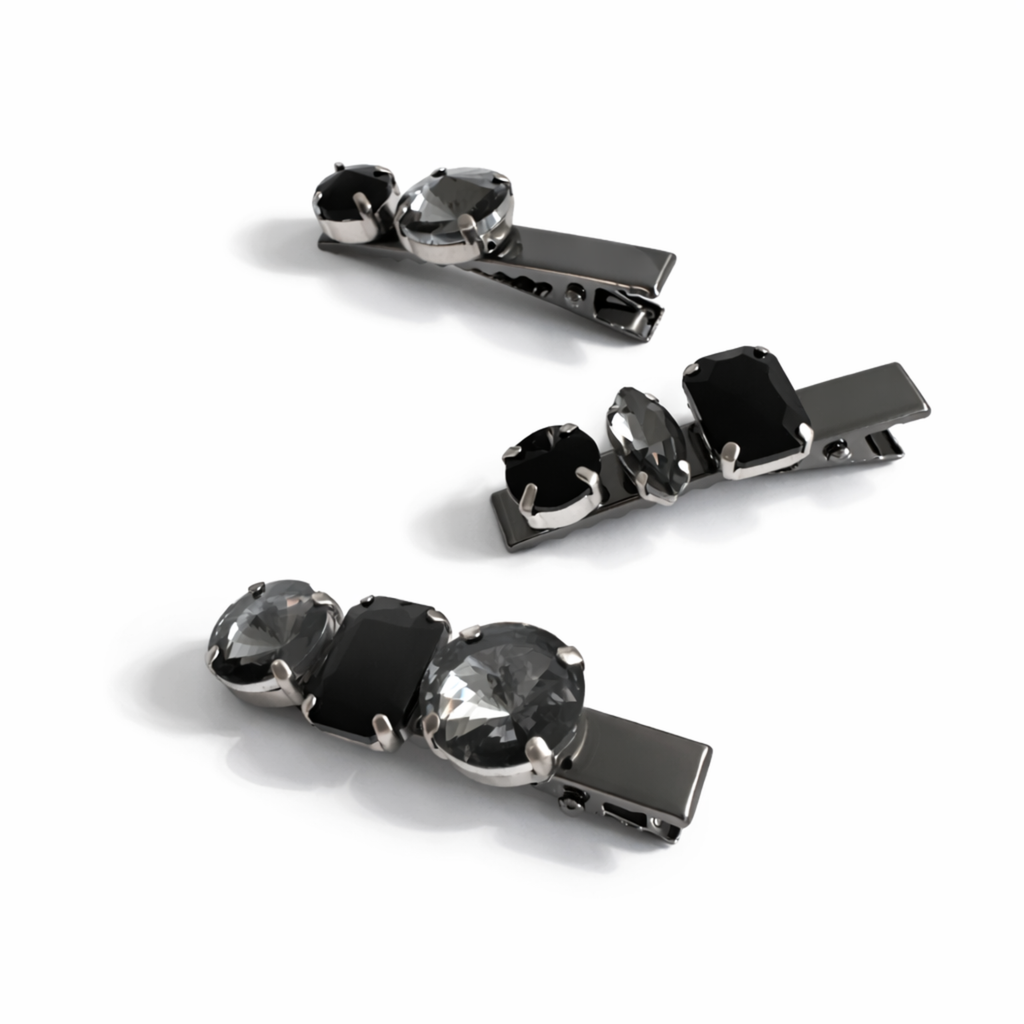 Radiant Gem Hair Clip Set – Luxe Sparkle