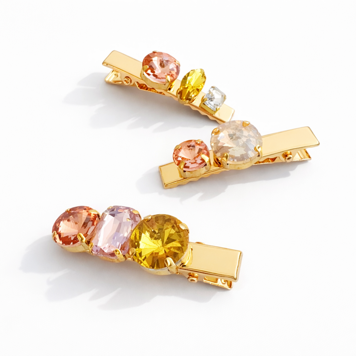 Radiant Gem Hair Clip Set – Luxe Sparkle