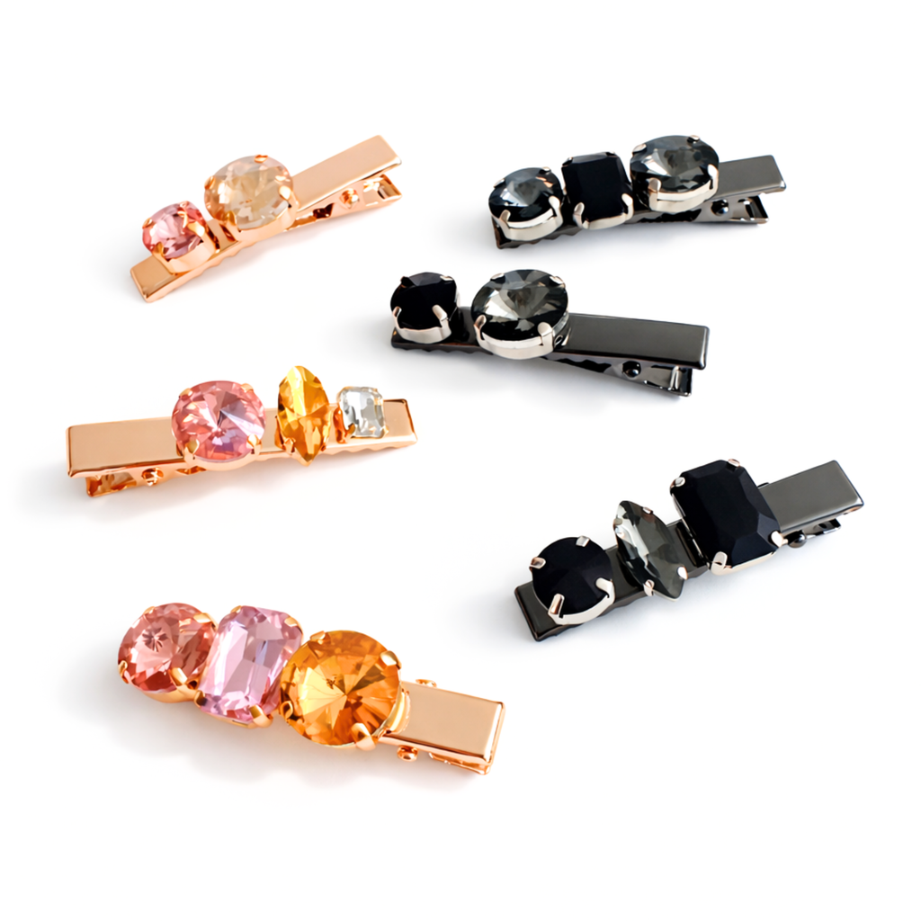 Radiant Gem Hair Clip Set – Luxe Sparkle