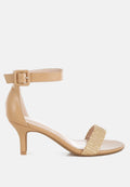 Bohemian Raffia Kitten Heel Sandals
