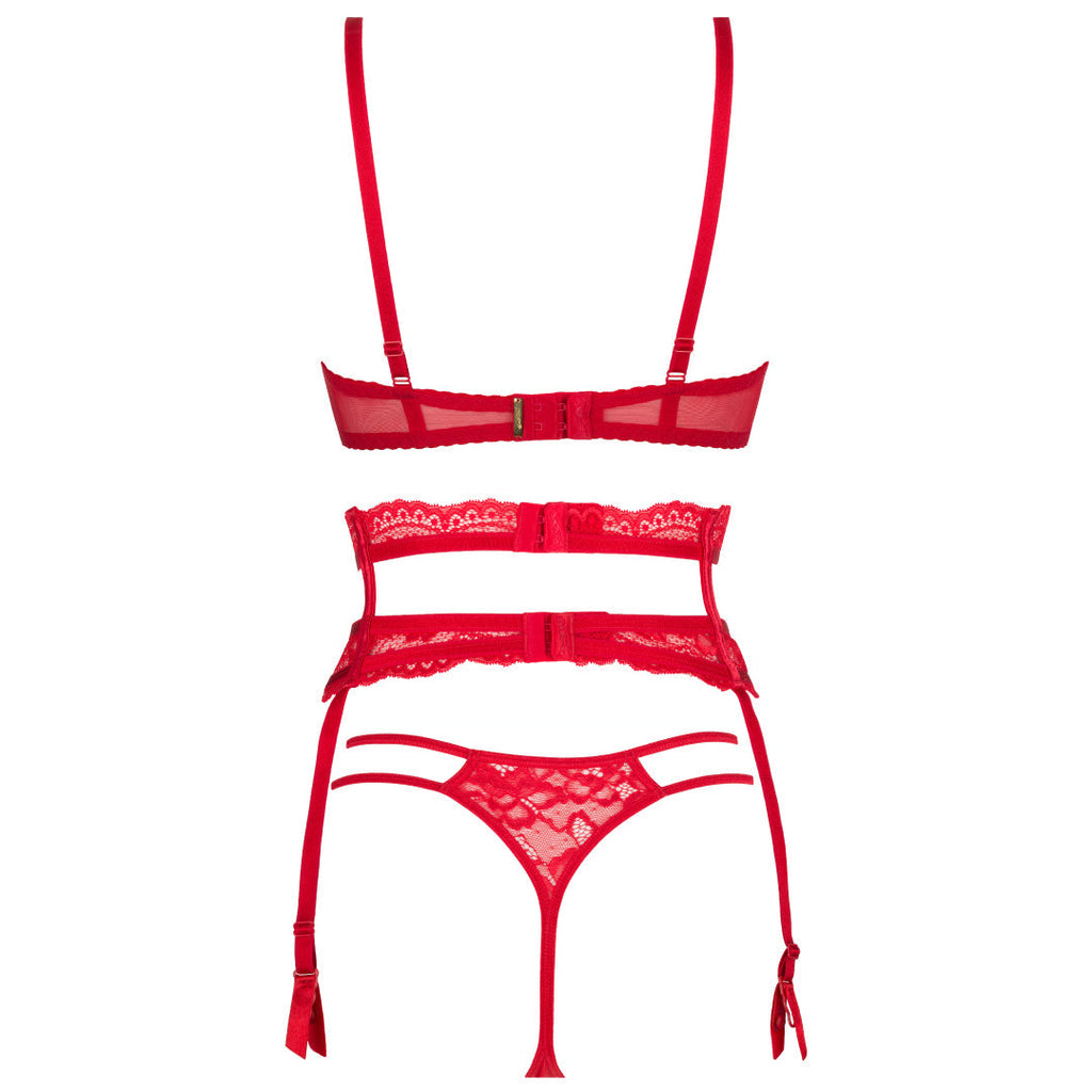True Red Floral Lace String Thong