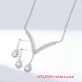 Rhinestone Claw Chain Jewelry 3.5 Ct Main Stone Crystal Necklace & Earrings