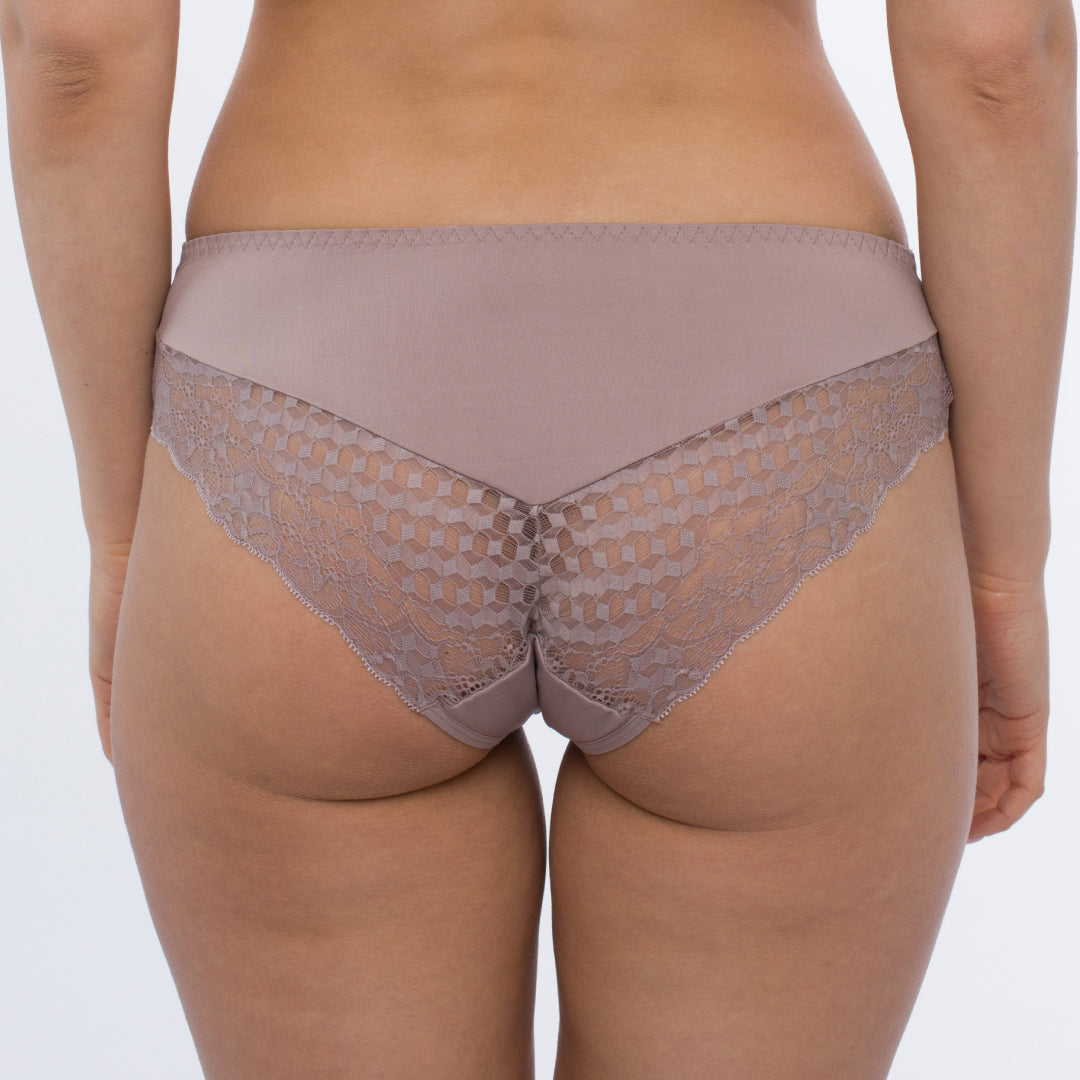 Latte Sheer Mesh Tulle Lace Brief Panty(S only)