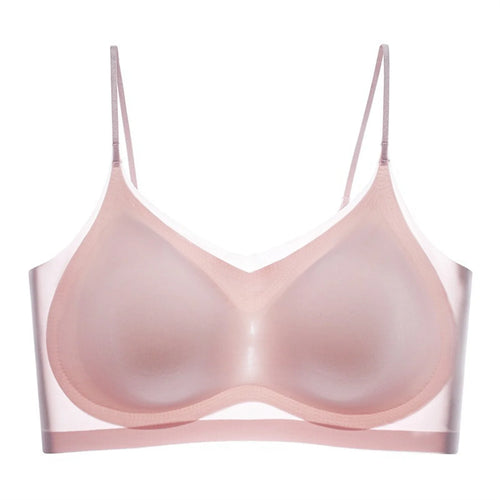 Seamless Breathable Ice Silk Back Halter Bra