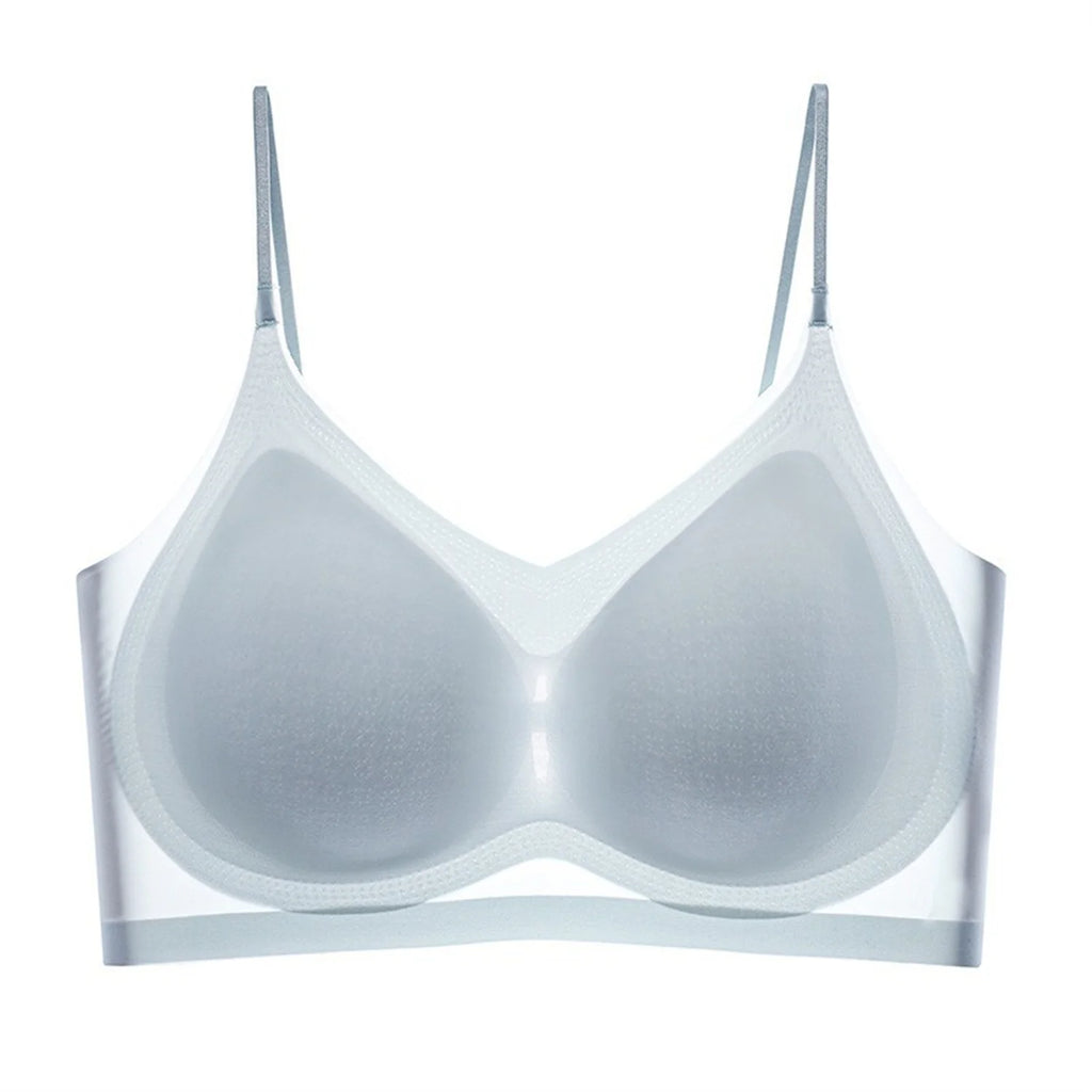 Seamless Breathable Ice Silk Back Halter Bra