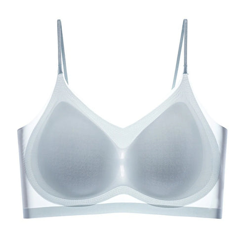 Seamless Breathable Ice Silk Back Halter Bra