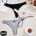 3Pc Cotton Thong Low-rise Panties