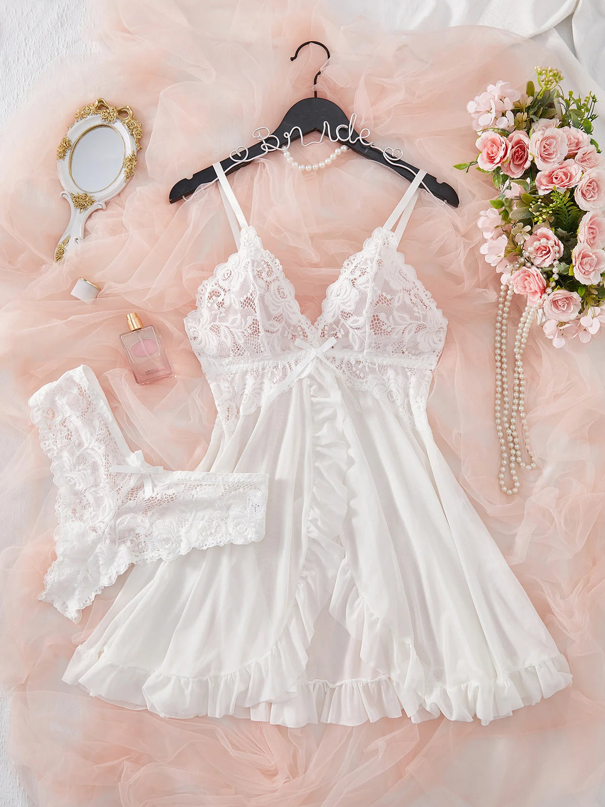 Lace Bra & Panty Night Sleepwear