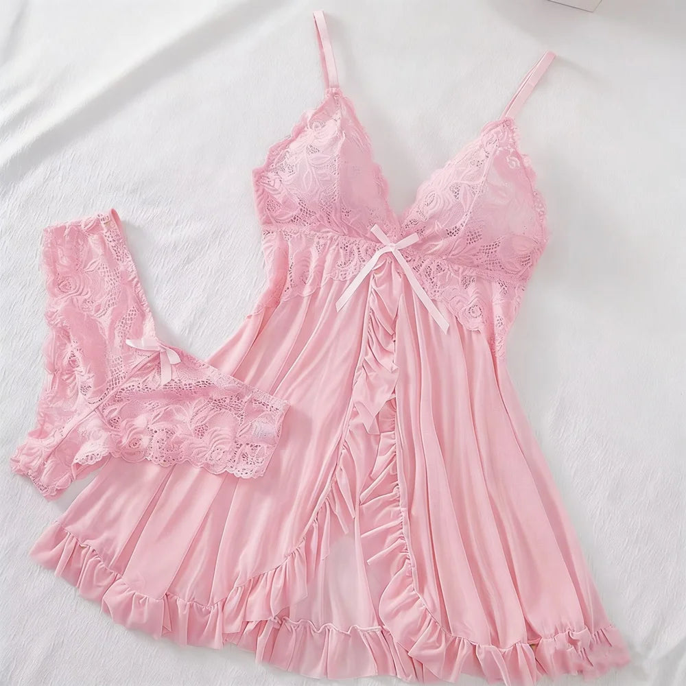 Lace Bra & Panty Night Sleepwear