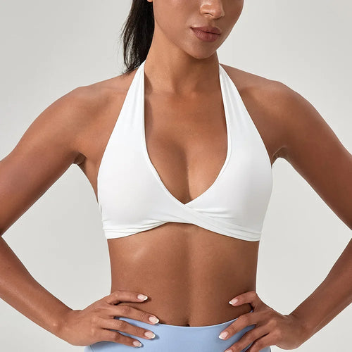 Strappy Open Back Halter Bra