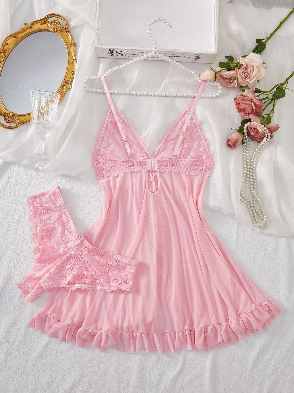 Lace Bra & Panty Night Sleepwear