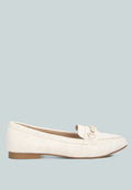 Quirky Chain Embellished Canvas Loafers