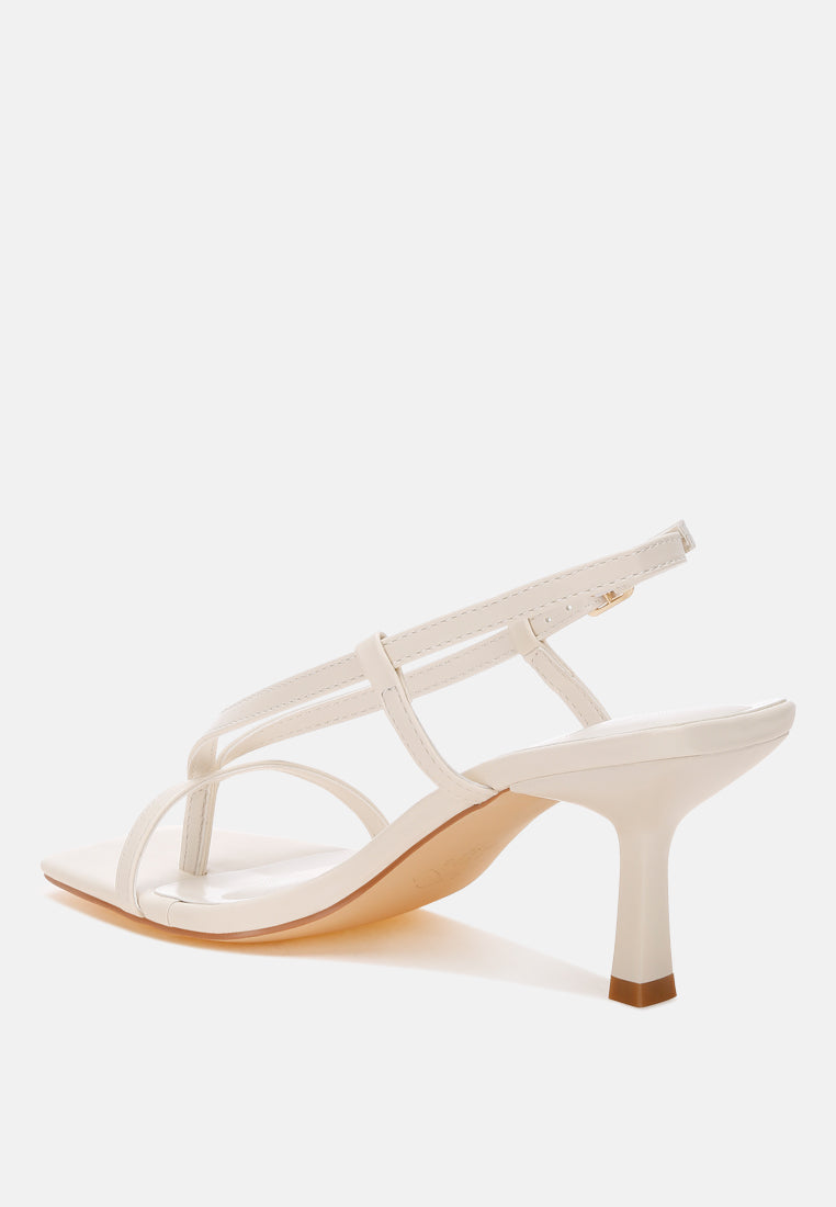 Slingback Pin Buckle Thong Toe Heel Sandals