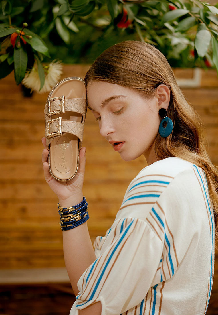 Chunky Buckle Slip-On Flats