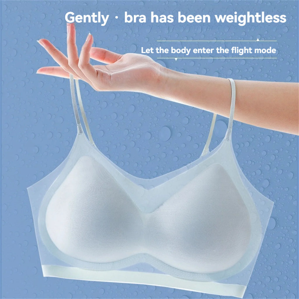 Seamless Breathable Ice Silk Back Halter Bra