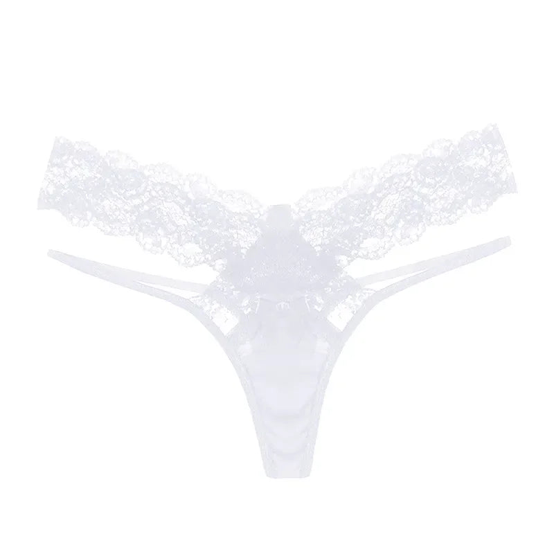 Low-Rise Floral Lace Mesh Panties