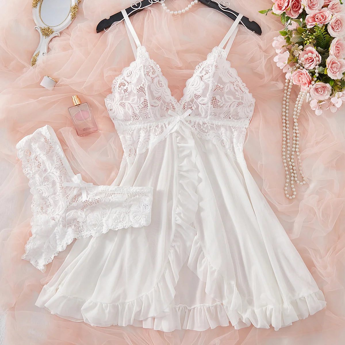 Lace Bra & Panty Night Sleepwear