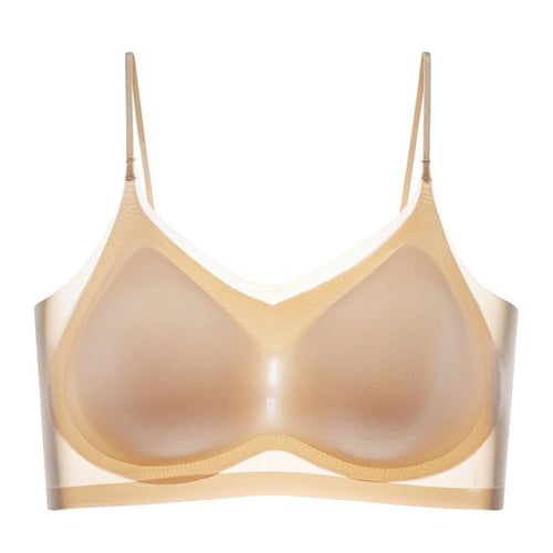Seamless Breathable Ice Silk Back Halter Bra