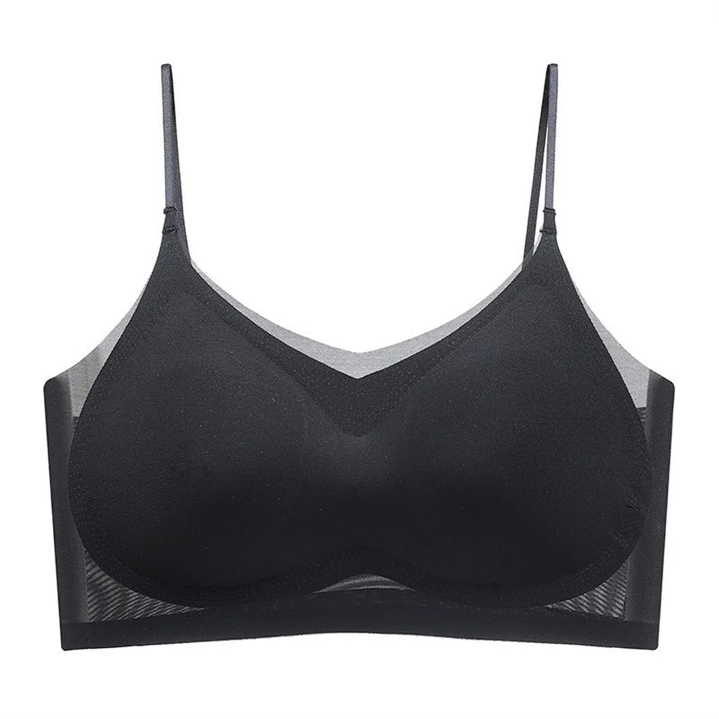 Seamless Breathable Ice Silk Back Halter Bra