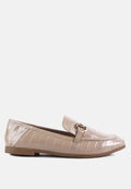 Semi Casual Taupe Loafers W/ Ornament