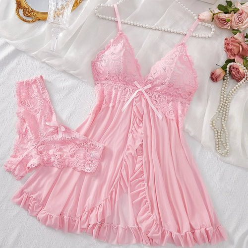 Lace Bra & Panty Night Sleepwear