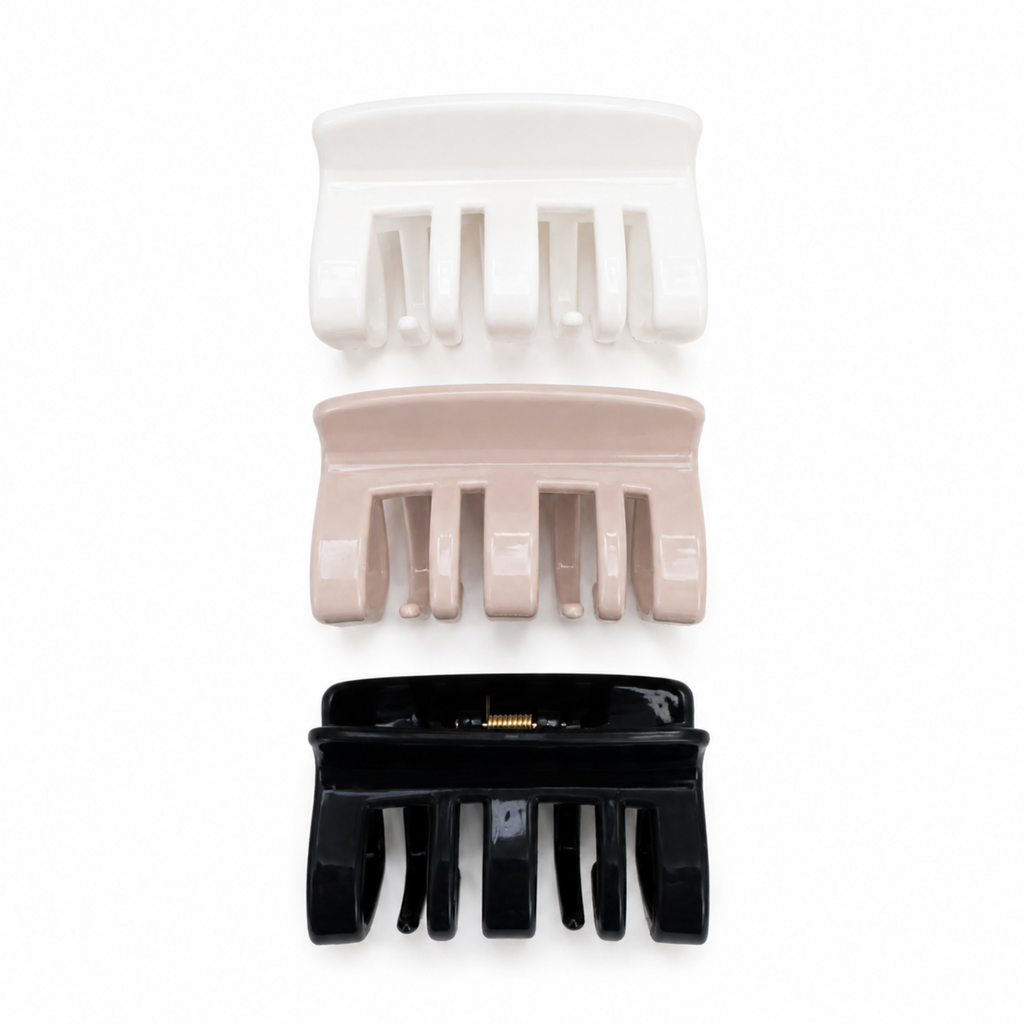 Soft Touch Silicone Hair Claw Clip Set of 3 – Large Hold-1