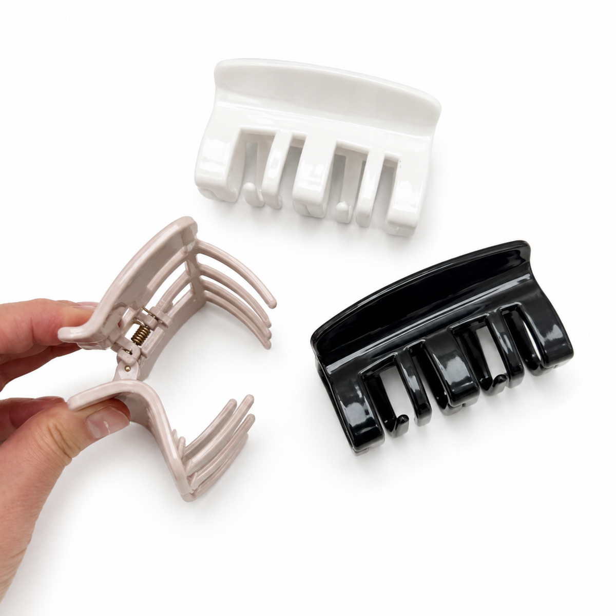 Soft Touch Silicone Hair Claw Clip Set of 3 – Large Hold-2