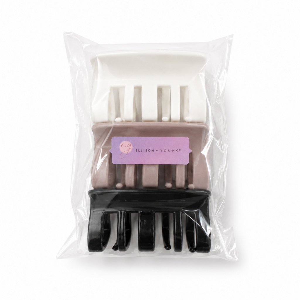 Soft Touch Silicone Hair Claw Clip Set of 3 – Large Hold-3