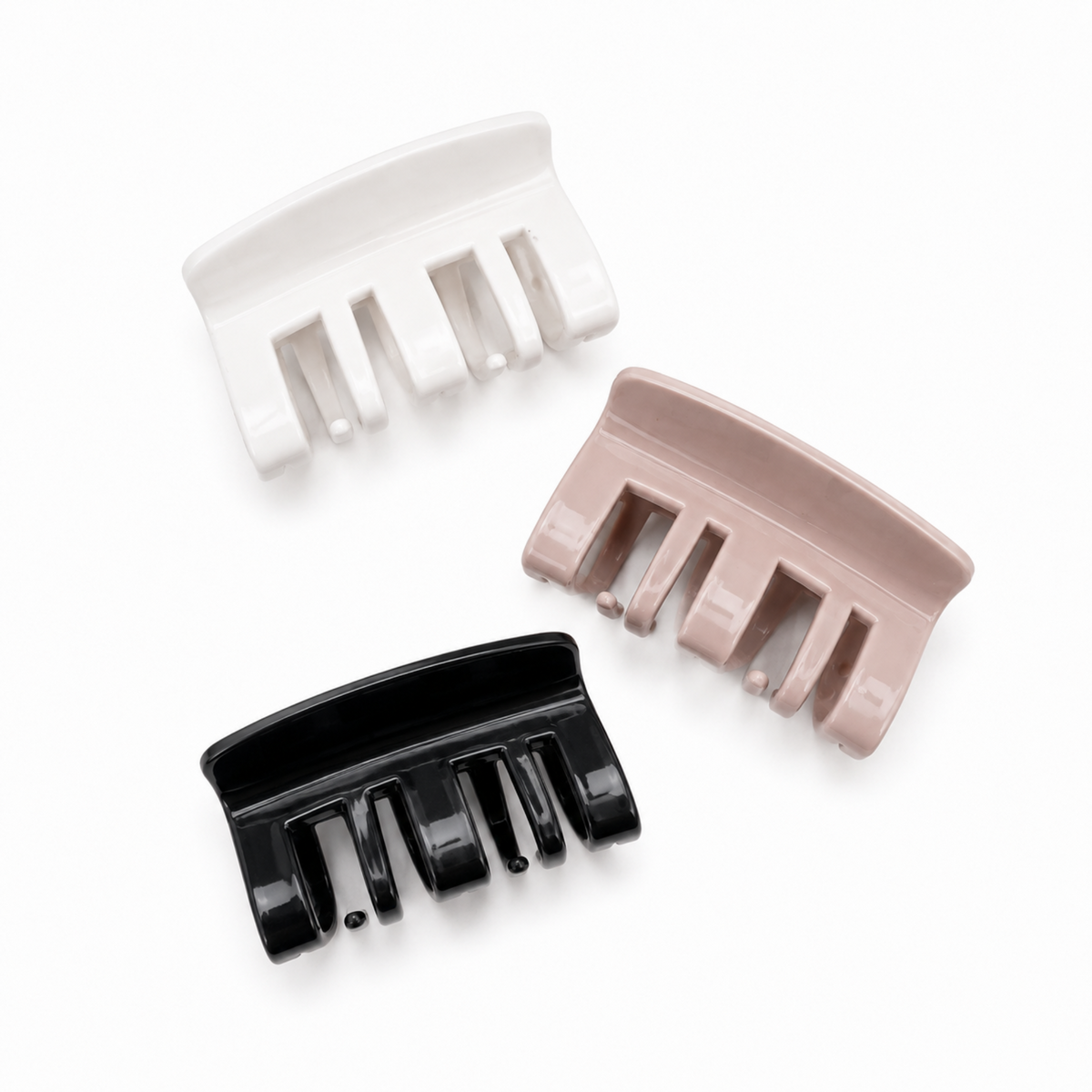 Soft Touch Silicone Hair Claw Clip Set of 3 – Large Hold-0