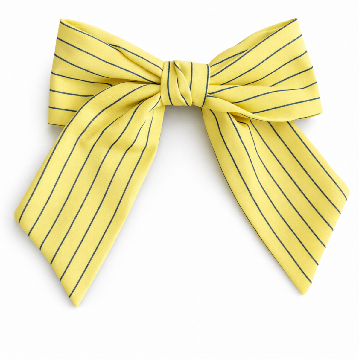 Striped Ribbon Bow Hair Clip – Classic Preppy Style-1