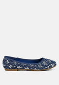 Sequin Coin Pattern Embellished Ballet Flats