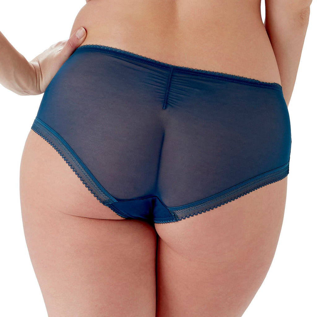 Dark Teal Lace Sheer Boyshort Panty