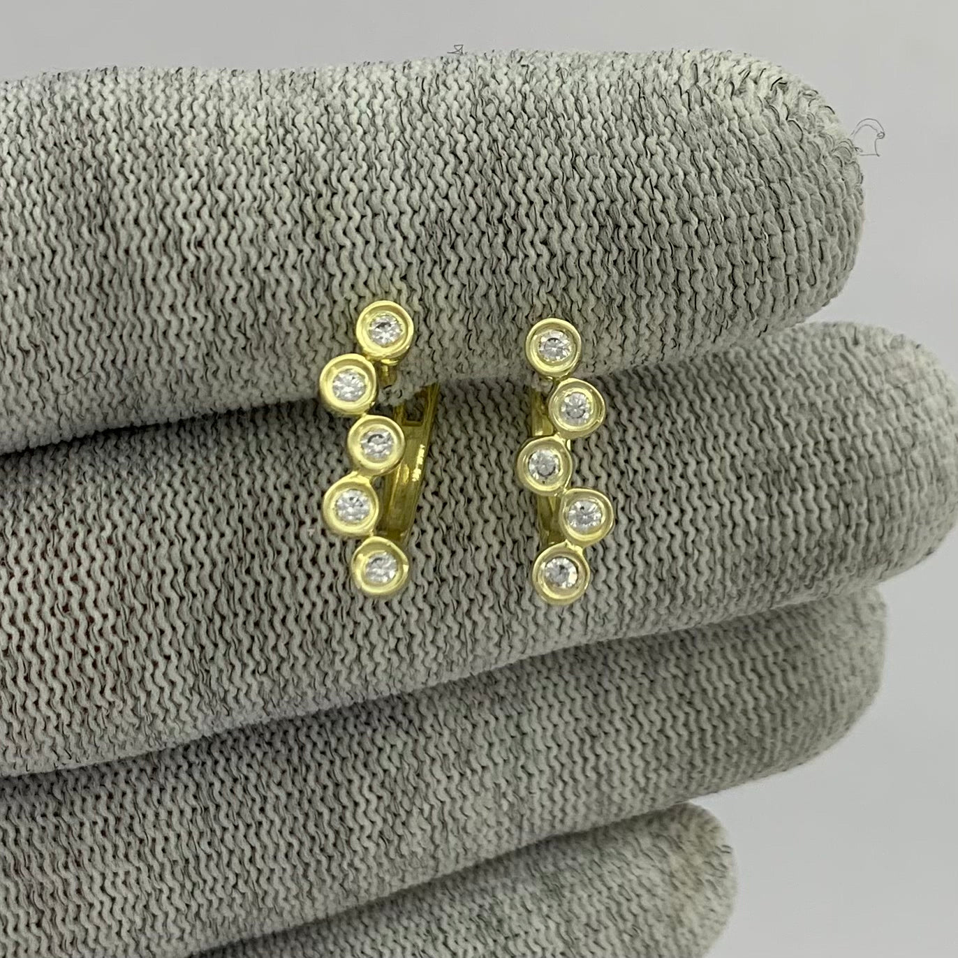 18K Gold Plated Bezel Multi-Stone Earrings Stylish Jewelry