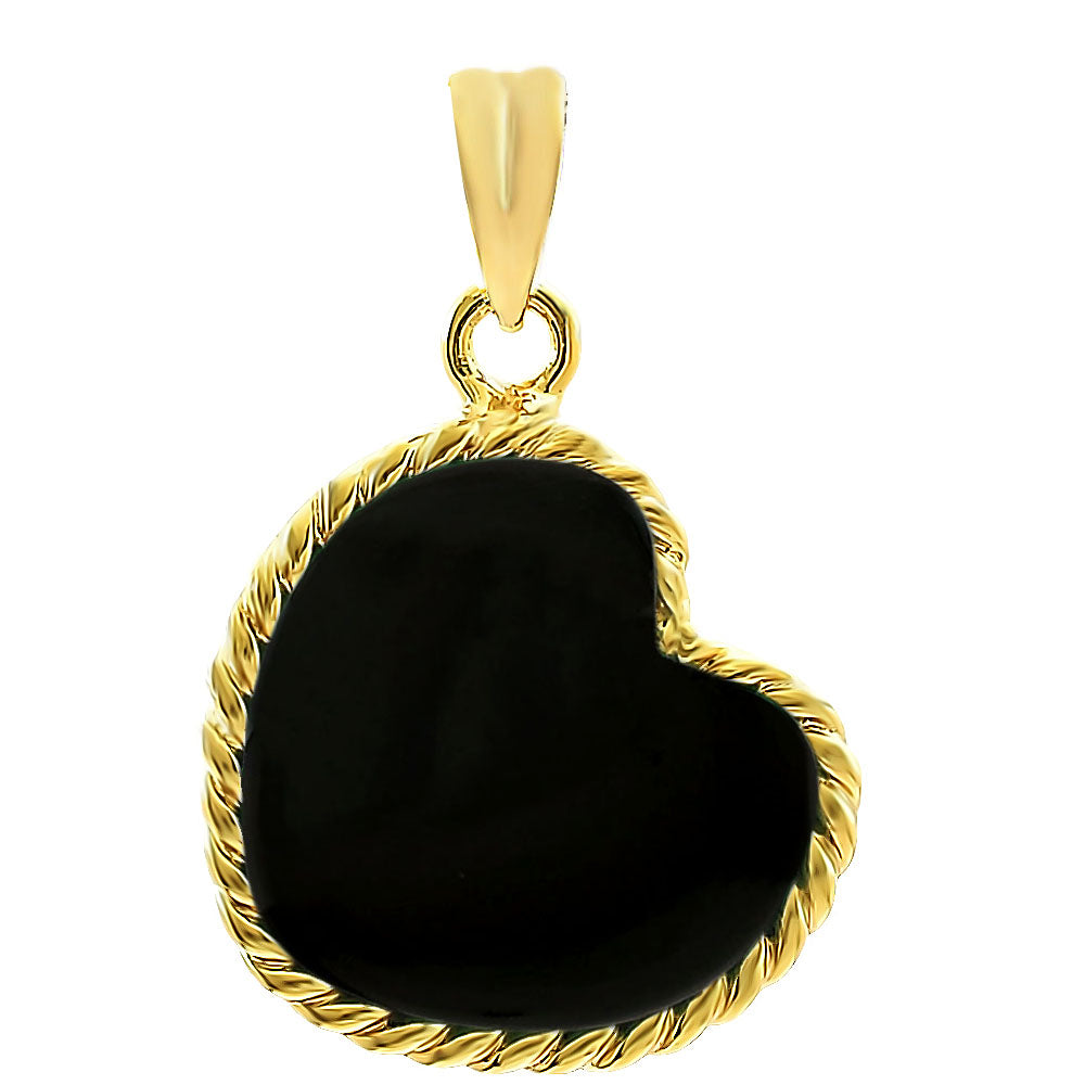 18K Gold Plated Heart Shaped Gemstone Pendant Jewelry