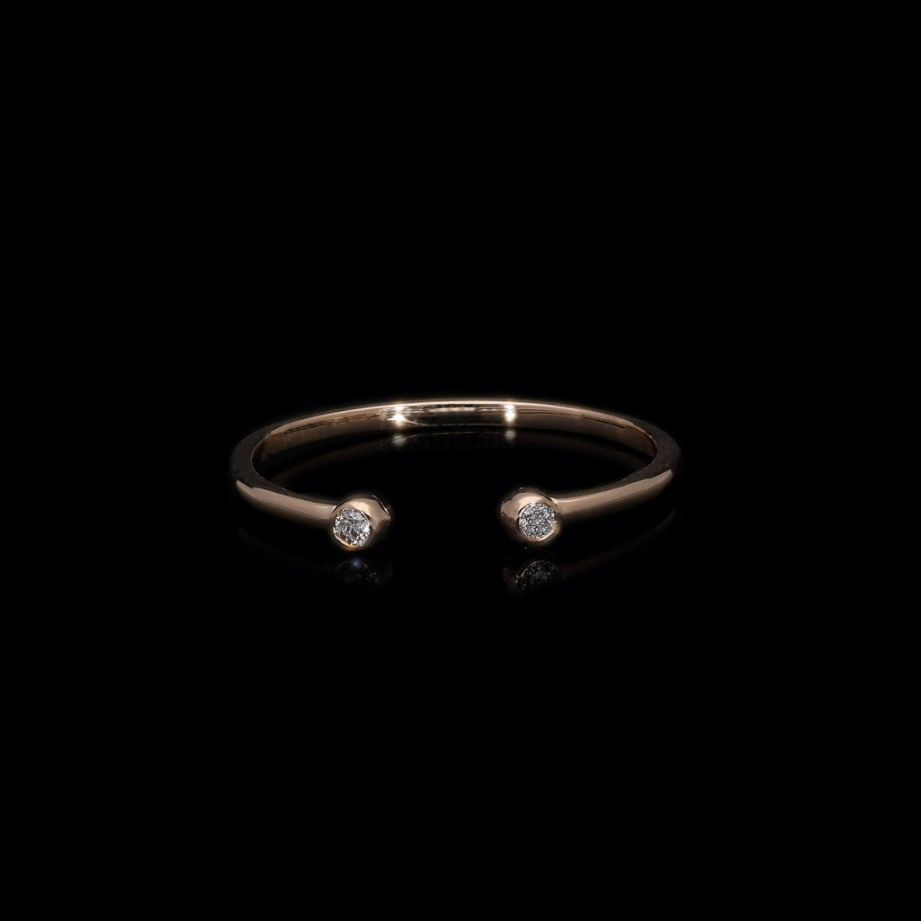 Classic 14K Gold Diamond Gap Ring