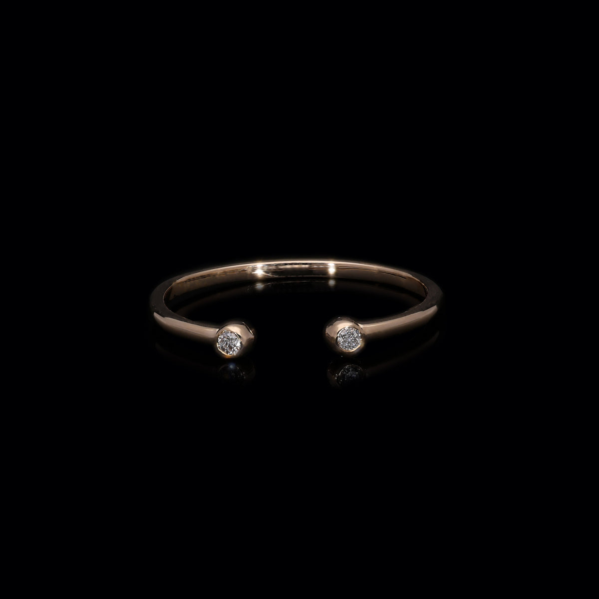 Classic 14K Gold Diamond Gap Ring