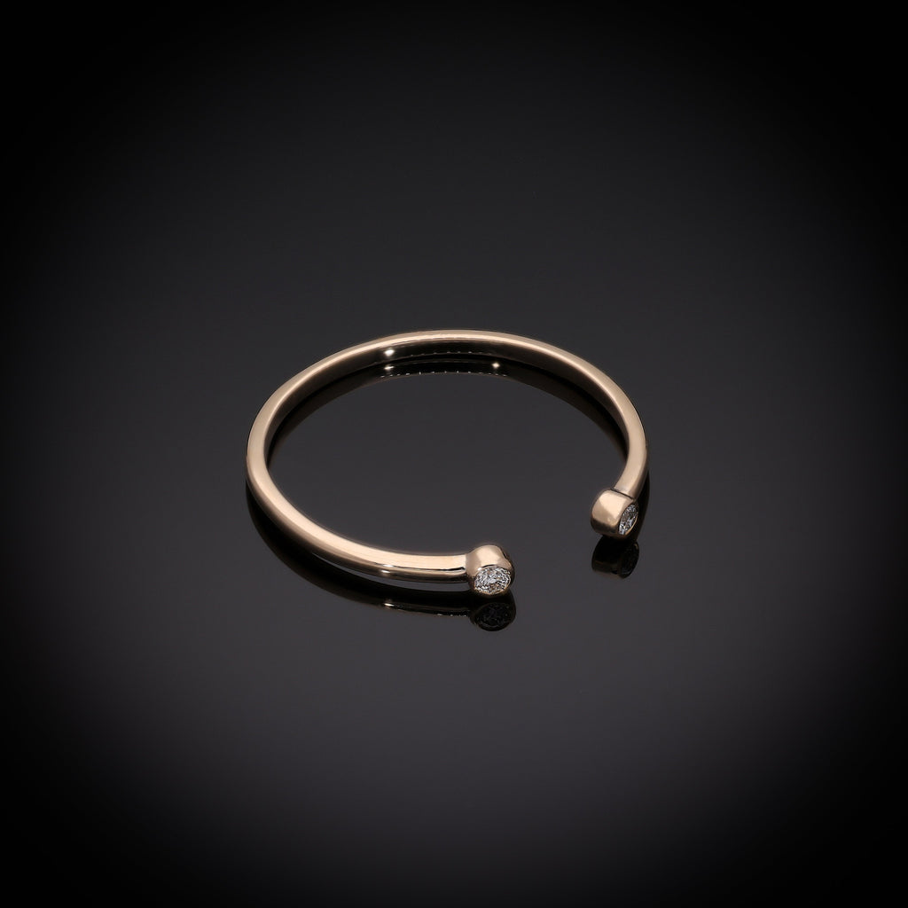 Classic 14K Gold Diamond Gap Ring