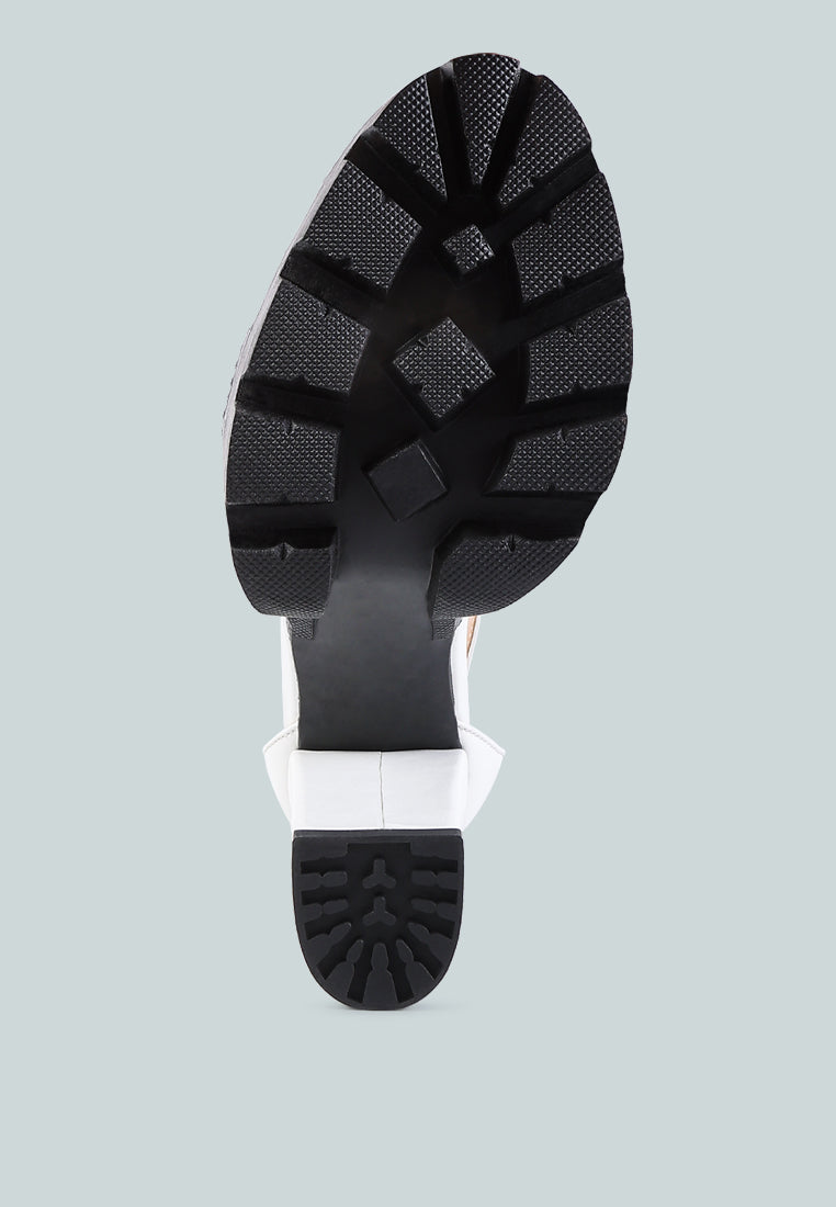 Rattle Faux Vegan Leather Chunky High Block Heel Sandals