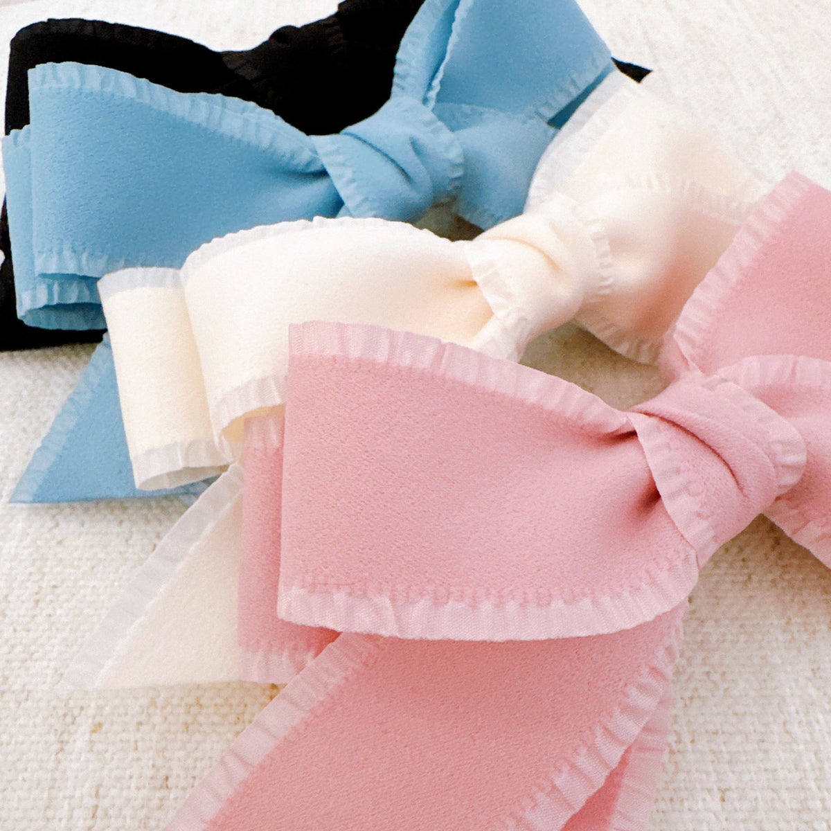 Triple Bowed Pretty Edges Hair Clip-0