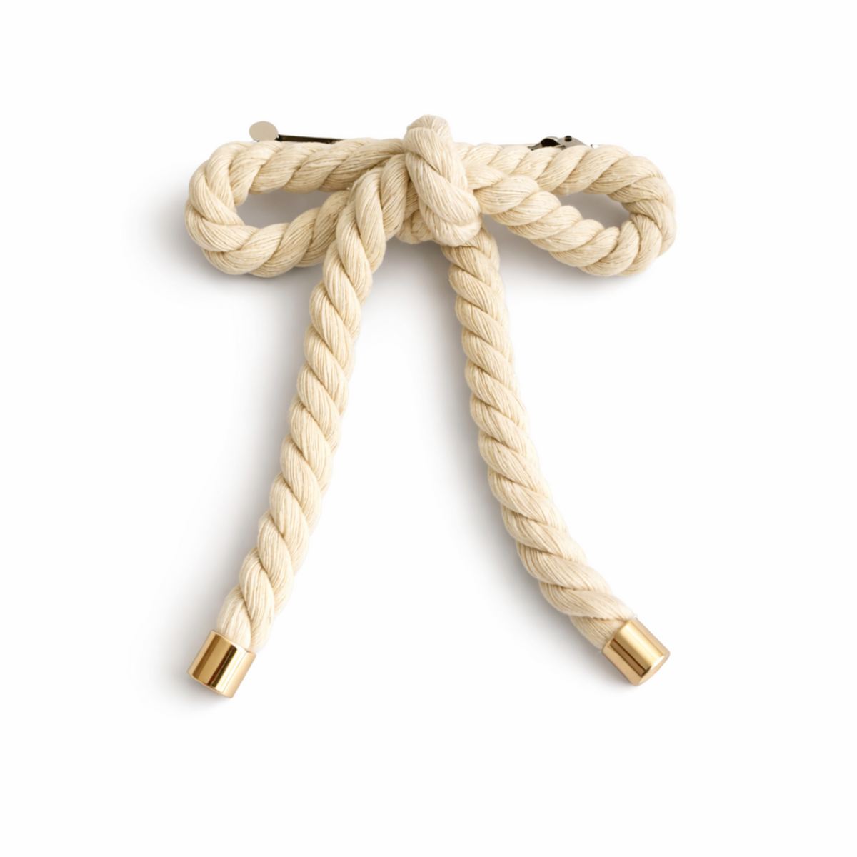 Nautical And Preppy Rope Bow Hair Barrette Clip
