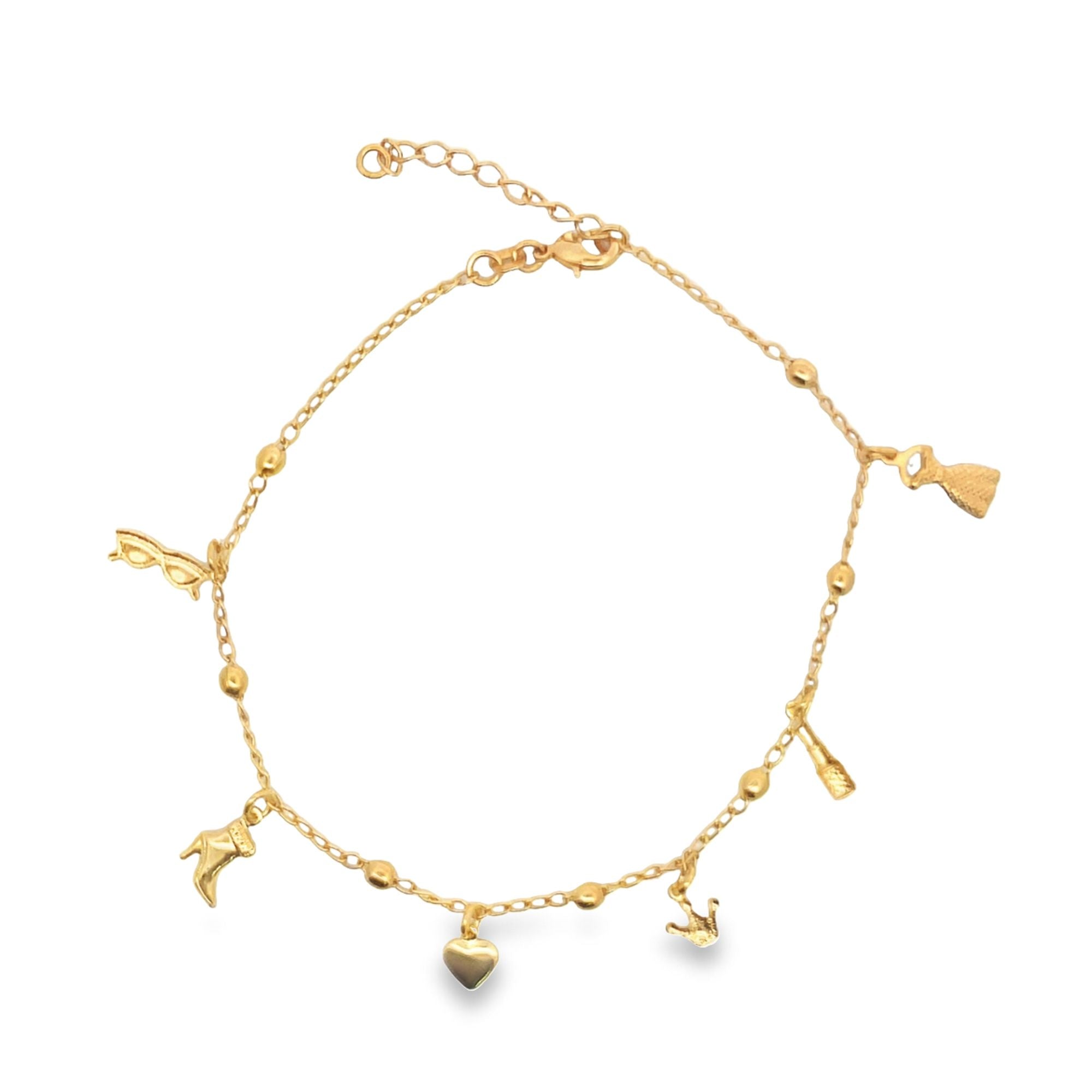 Woman Accessories, Lipstick, Dress, High Heels Charm Anklet (E3)-0
