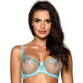 Aqua Blue Sheer Balconette Bra