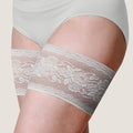 White Anti-Chafing Thigh Bands | Floral Print Lace